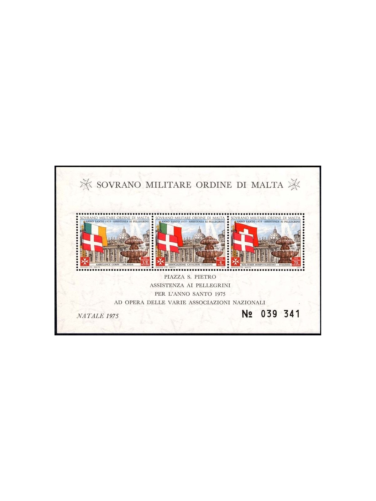 SMOM 1975 Christmas s/s MNH**