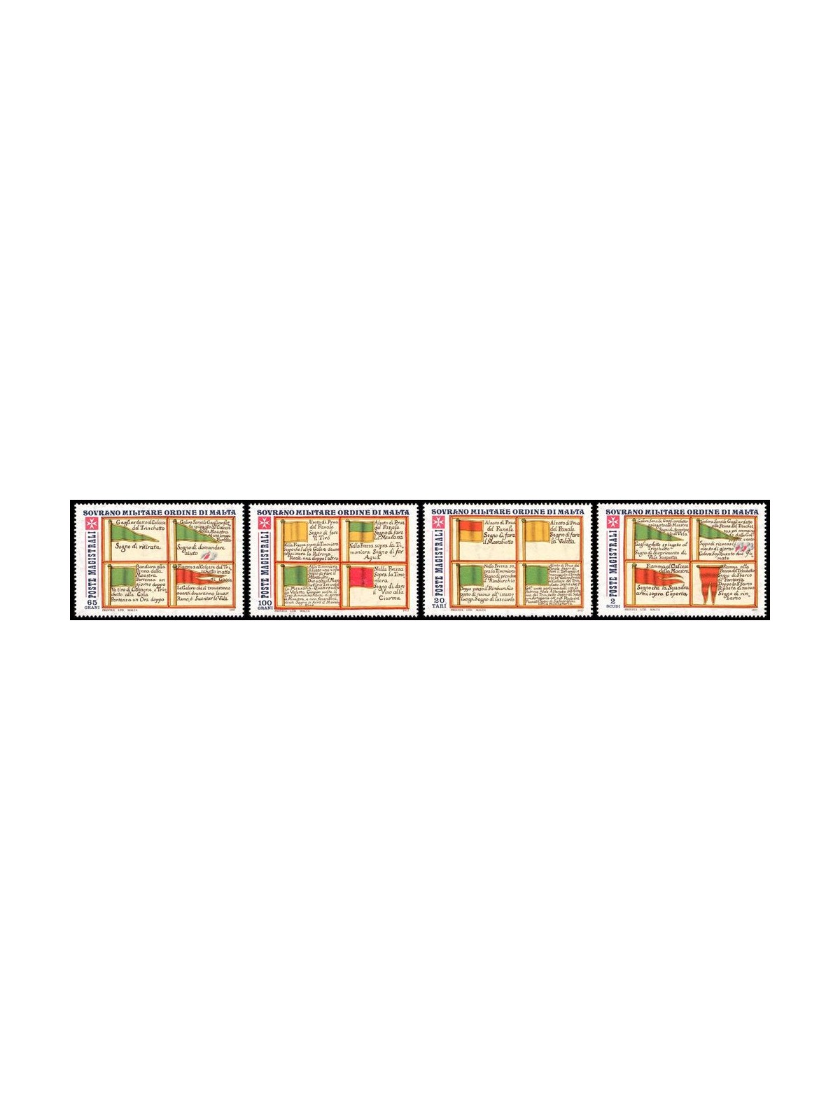 SMOM 1977 Antiche segnalazioni, Bandiere 4v MNH**