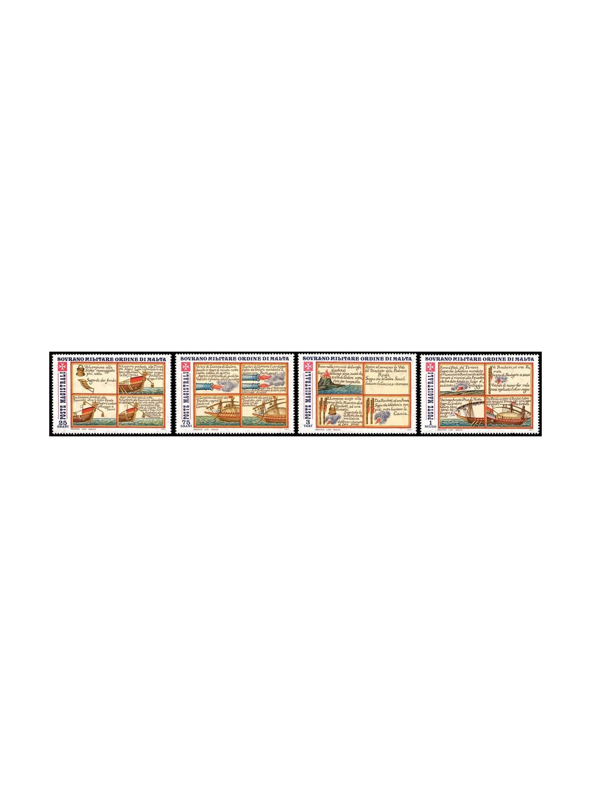 SMOM 1977 Old Signals, Street Lamps 4v MNH**