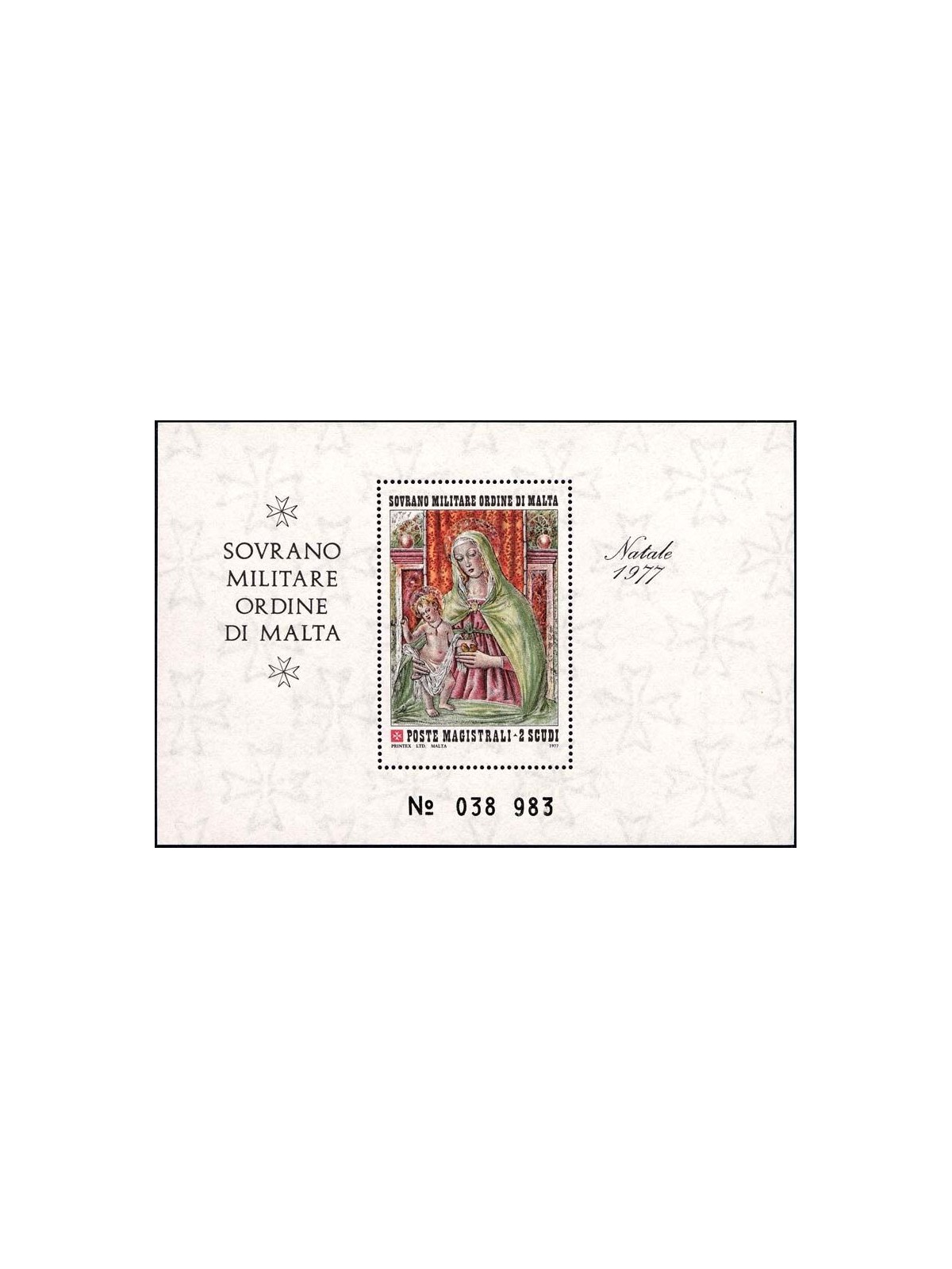 SMOM 1977 Natale BF MNH**