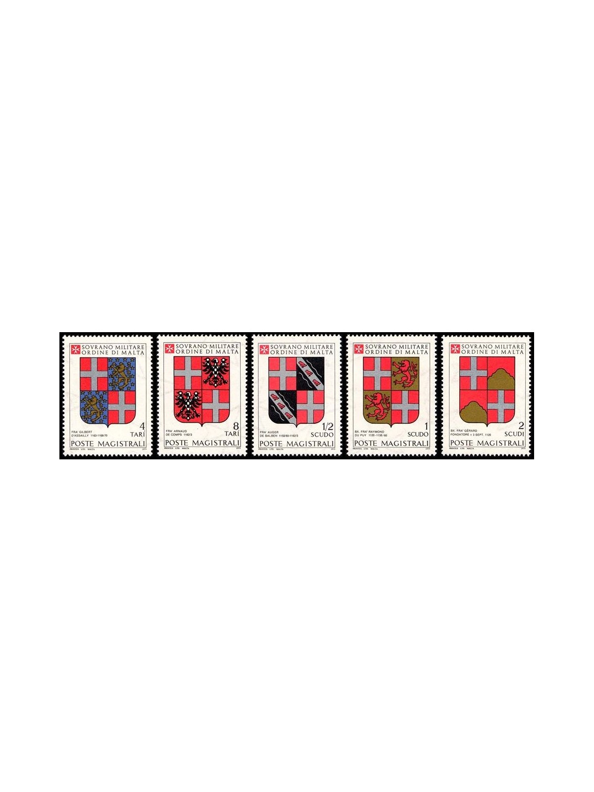 SMOM 1979 Coats of Arms of the Grand Masters 1st series 5v MNH**