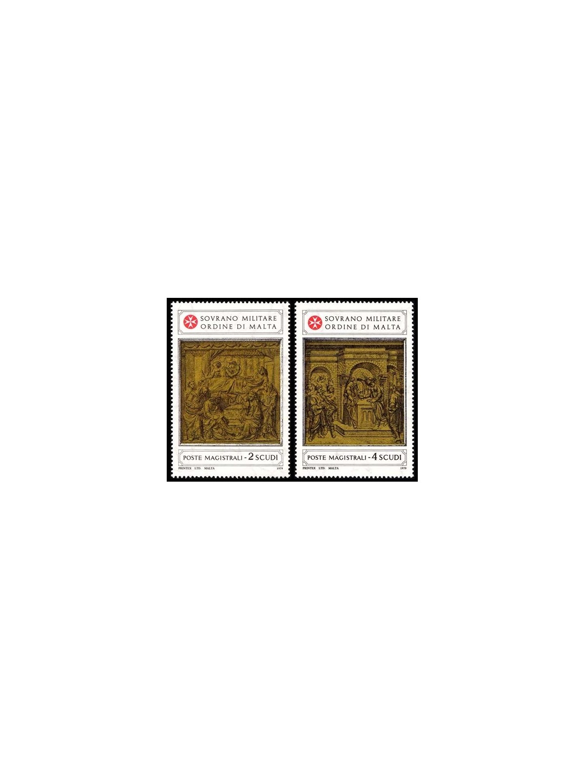 SMOM 1979 Battistero del Duomo di Siena 1ª serie 2v MNH**