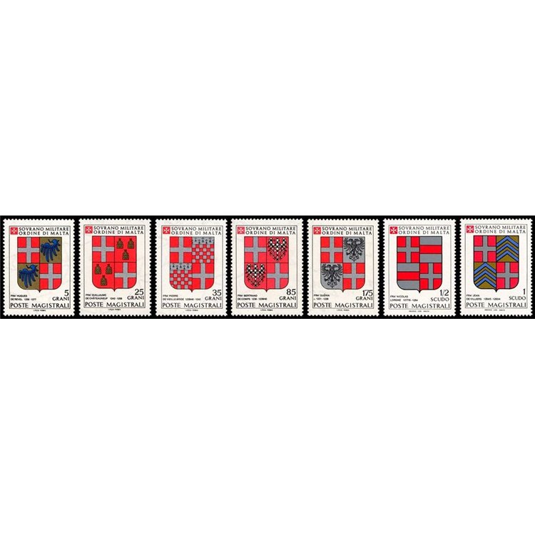SMOM 1982 Coats of Arms of the Grand Masters 4th series 7v MNH**