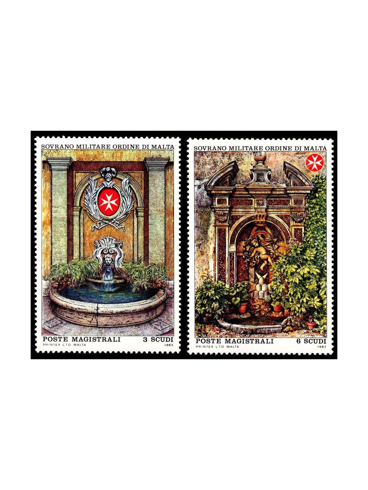 SMOM 1983 Ancient fountains 2v MNH**