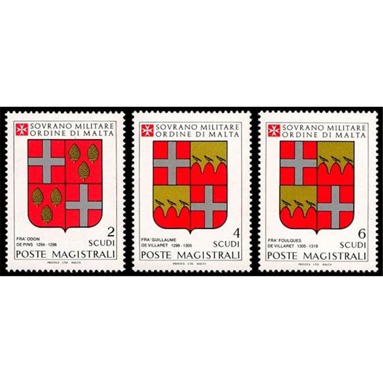 SMOM 1983 Coats of Arms of the Grand Masters 5th series 3v MNH**