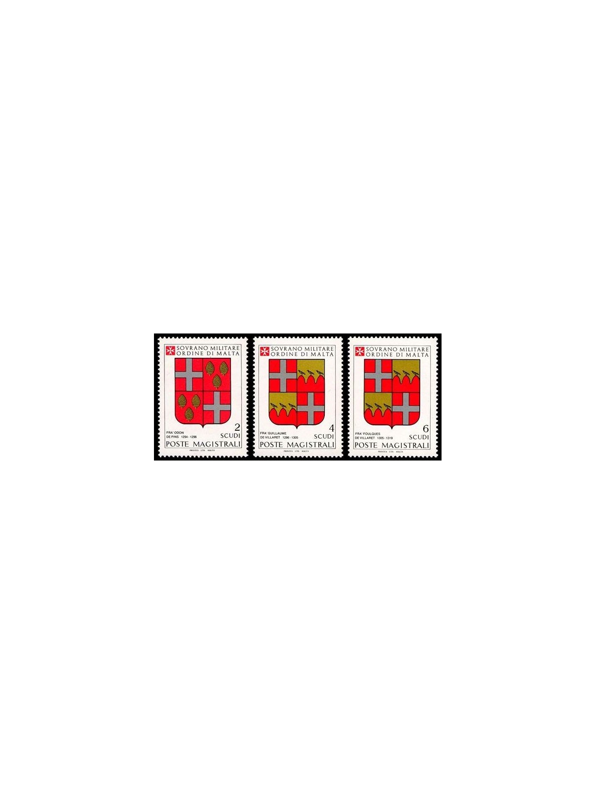 SMOM 1983 Coats of Arms of the Grand Masters 5th series 3v MNH**