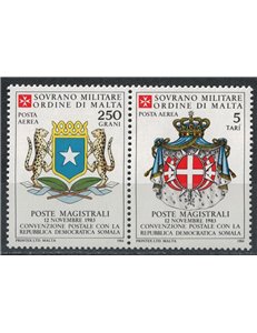 SMOM 1984 Postal agreement with Somalia, airmail 2v MNH**