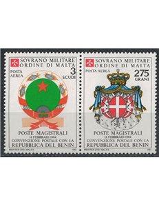 SMOM 1984 Convenzione postale con Benin, posta aerea 2v MNH**