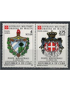 SMOM 1984 Convenzione postale con Cuba, posta aerea 2v MNH**