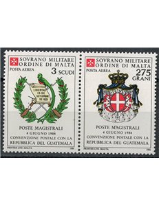 SMOM 1984 Convenzione postale con Guatemala, posta aerea 2v MNH**