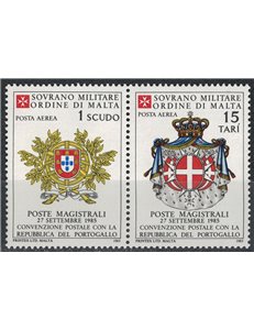 SMOM 1985 Convenzione postale con Portogallo, posta aerea 2v MNH**