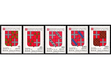 SMOM 1986 Coats of Arms of the Grand Masters 6th series 5v MNH**