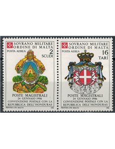 SMOM 1986 Postal agreement with Honduras, airmail 2v MNH**