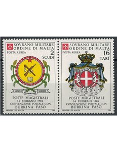 SMOM 1986 Convenzione postale con Burkina Faso, posta aerea 2v MNH**