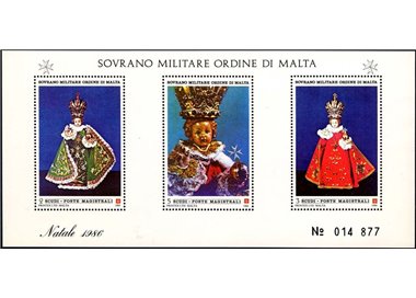 SMOM 1986 Christmas s/s MNH**
