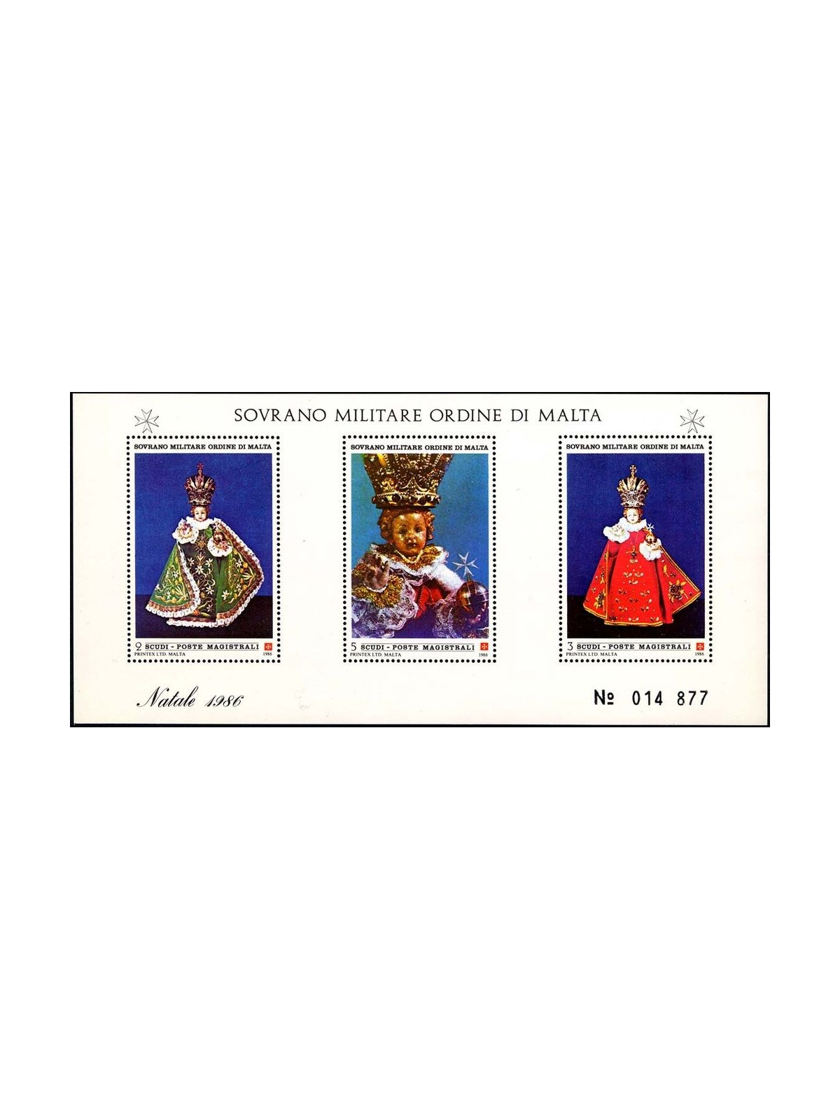 SMOM 1986 Christmas s/s MNH**
