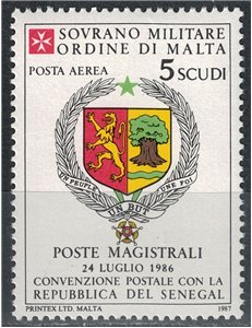SMOM 1987 Convenzione postale con Senegal, posta aerea MNH**