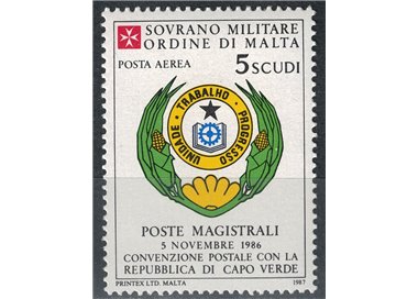 SMOM 1987 Convenzione postale con Capo Verde, posta aerea MNH**