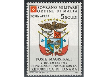 SMOM 1987 Convenzione postale con Panama, posta aerea MNH**