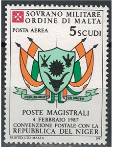 SMOM 1987 Convenzione postale con Niger, posta aerea MNH**