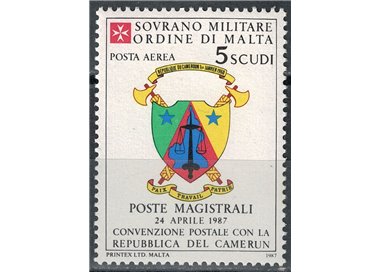 SMOM 1987 Postal Agreement with Cameroon, Airmail MNH**
