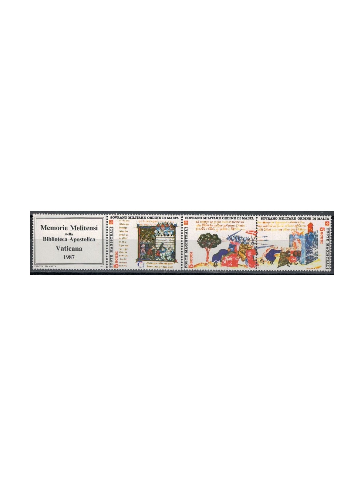 SMOM 1987 Melitensi Memoirs 3v MNH**