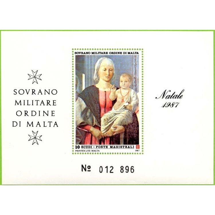 SMOM 1987 Christmas s/s MNH**