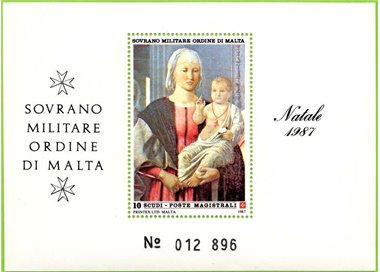SMOM 1987 Christmas s/s MNH**