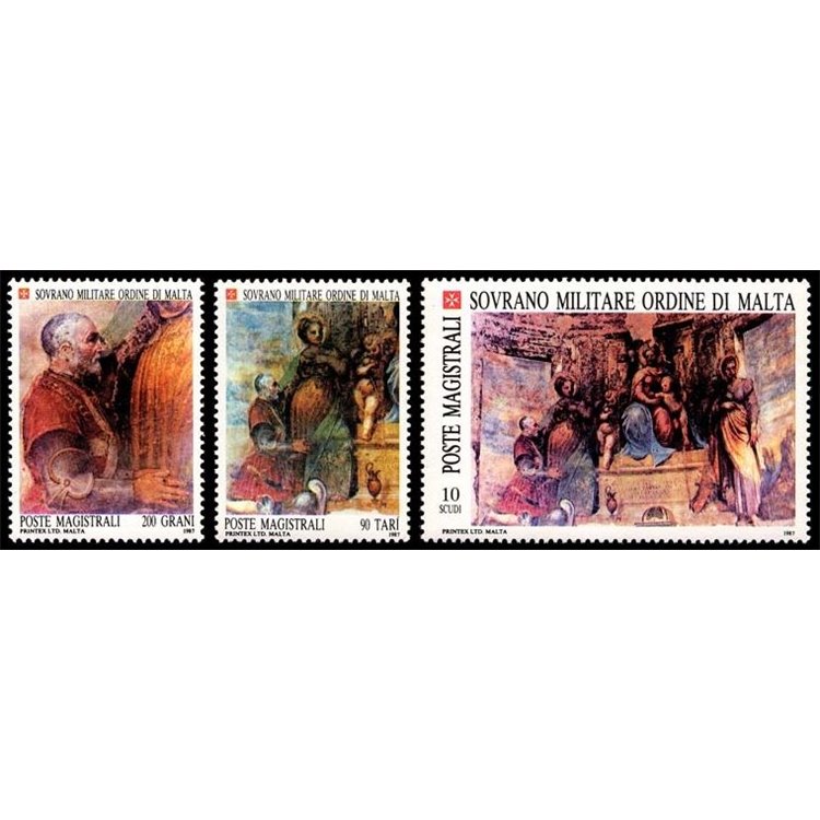 SMOM 1987 Vestigia Storico Artistiche, 1ª serie 3v MNH**