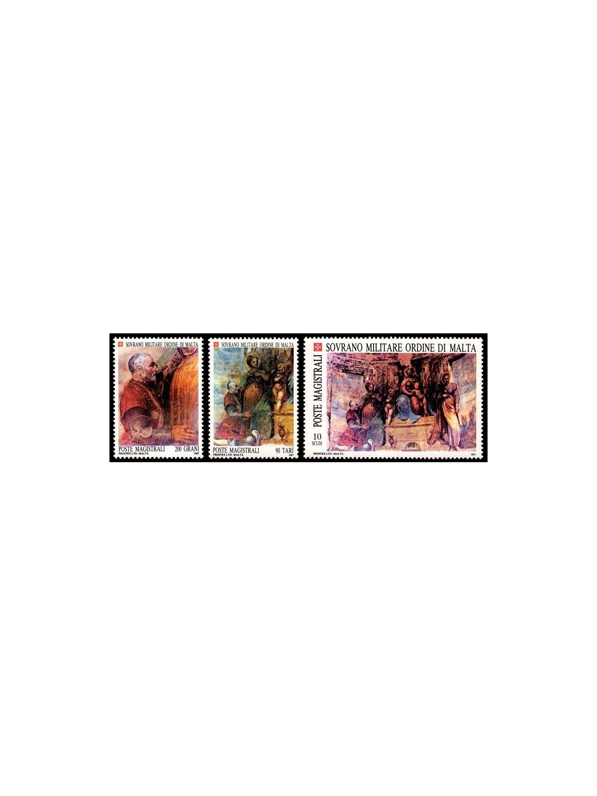 SMOM 1987 Historical Artistic Vestiges, 1st series 3v MNH**