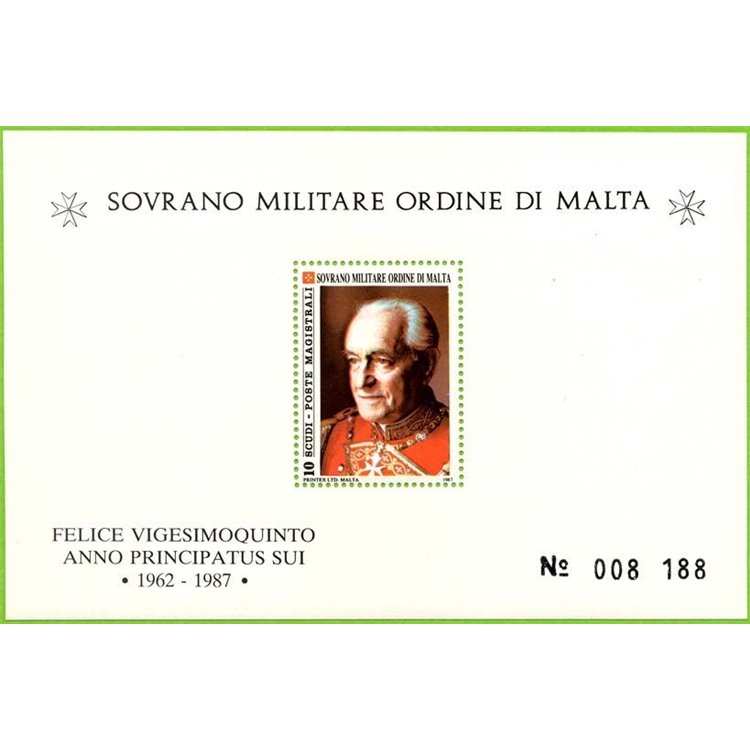 SMOM 1987 Angelo De Mojana s/s MNH**