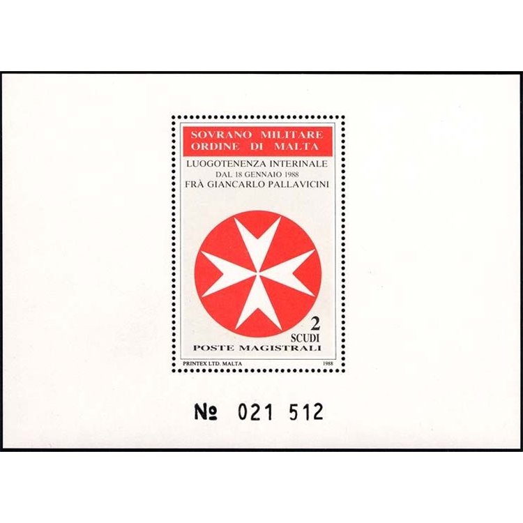 SMOM 1988 Luogotenenza, Giancarlo Pallavicini BF MNH**