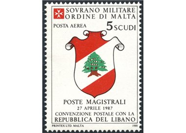 SMOM 1988 Postal Agreement with Lebanon MNH**