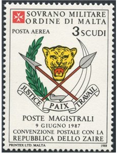SMOM 1988 Convenzione postale con Zaire MNH**