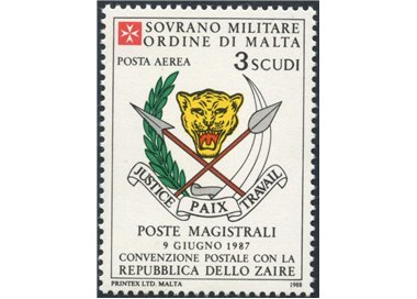 SMOM 1988 Convenzione postale con Zaire MNH**