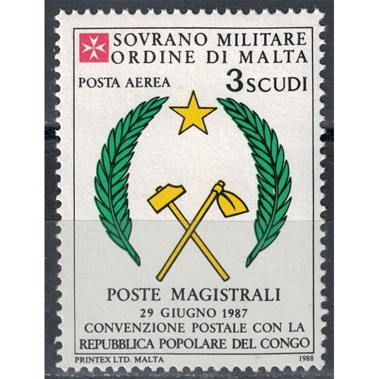 SMOM 1988 Convenzione postale con Congo MNH**