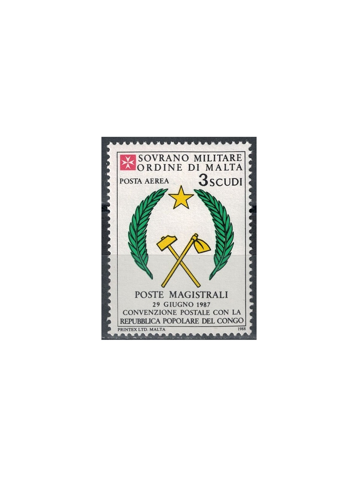 SMOM 1988 Convenzione postale con Congo MNH**