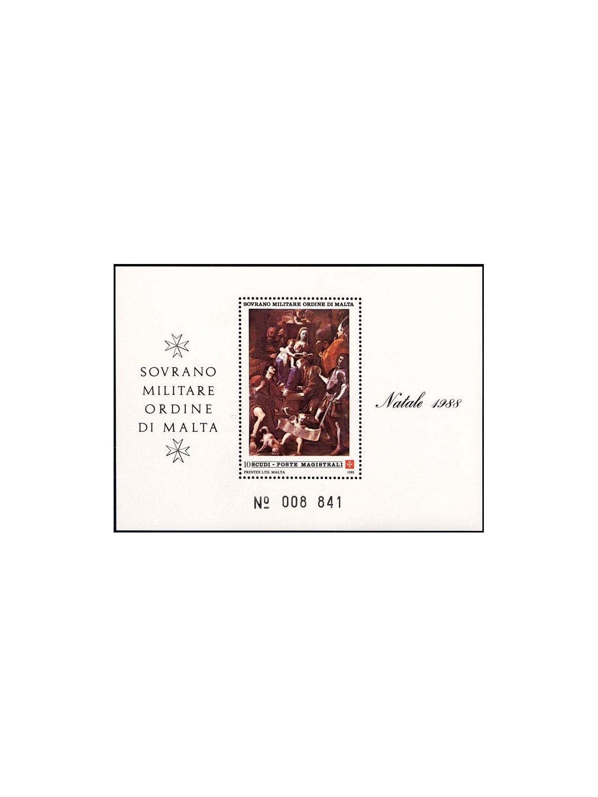 SMOM 1988 Christmas s/s MNH**