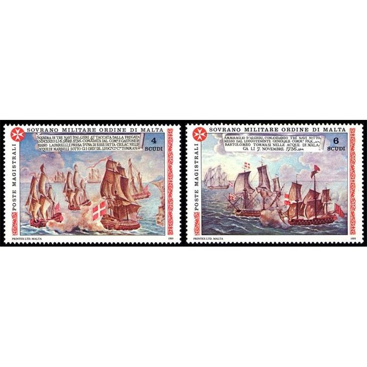 SMOM 1989 Ancient Naval Battles (2nd series) 2v MNH**