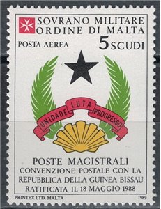 SMOM 1989 Postal Agreement with Guinea Bissau MNH**