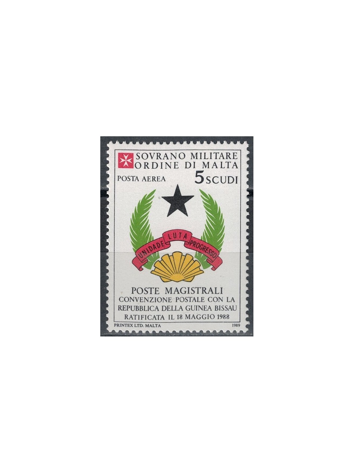 SMOM 1989 Convenzione postale con Guinea Bissau MNH**