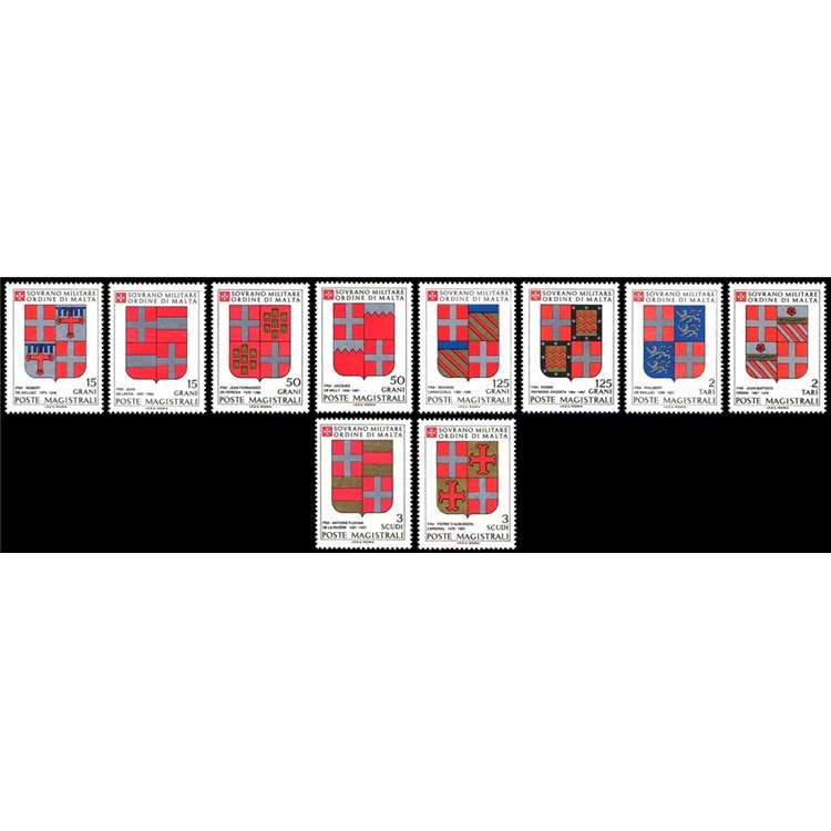 SMOM 1989 Stemmi dei Grandi Maestri 7ª serie 10v MNH**