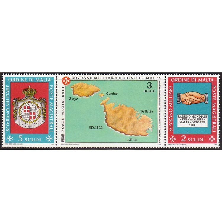 SMOM 1989 Knights' Gathering 3v MNH**