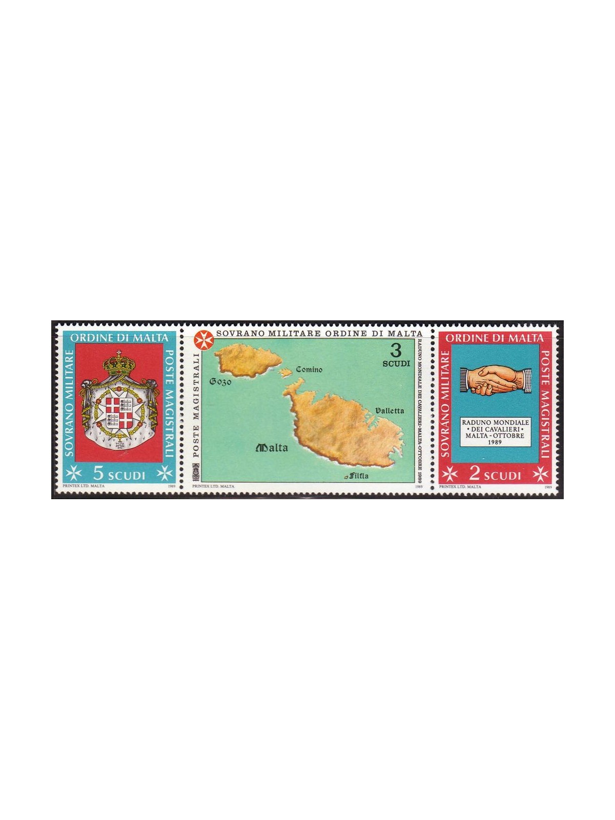 SMOM 1989 Raduno dei Cavalieri 3v MNH**