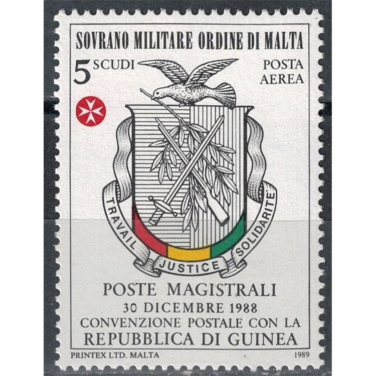 SMOM 1989 Postal Convention with Guinea MNH**