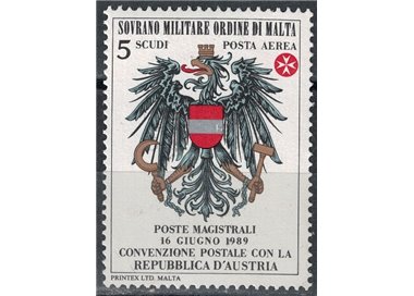 SMOM 1989 Postal Agreement with Austria MNH**