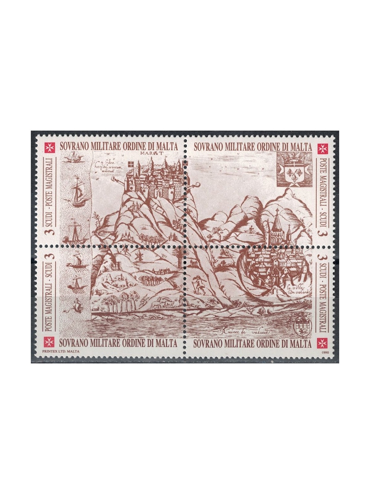 SMOM 1990 Antiche fortezze, 1ª serie 4v MNH**