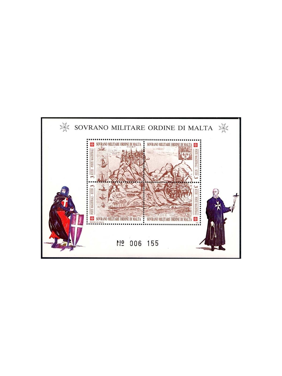 SMOM 1990 Antiche fortezze, 1ª serie BF MNH**