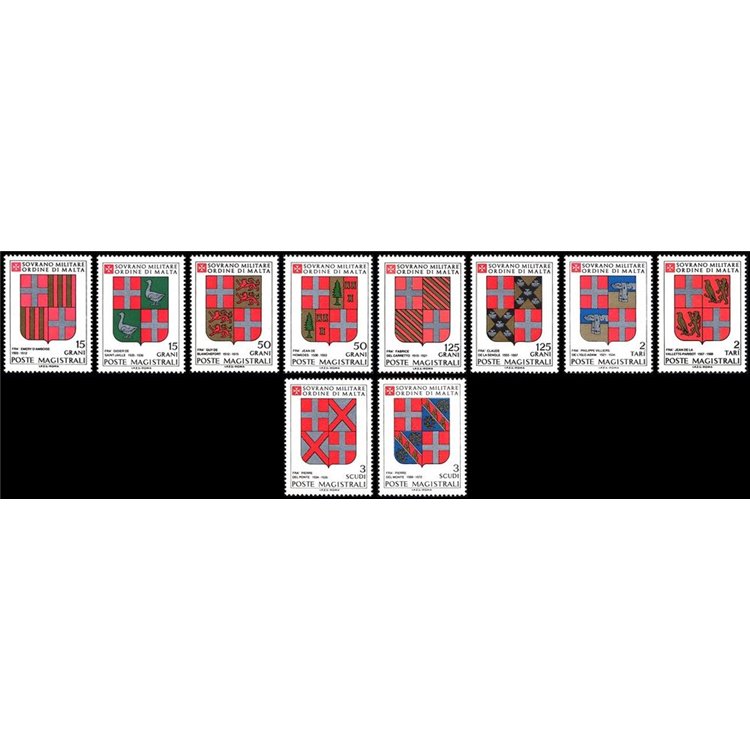 SMOM 1990 Stemmi dei Grandi Maestri 8ª serie 10v MNH**