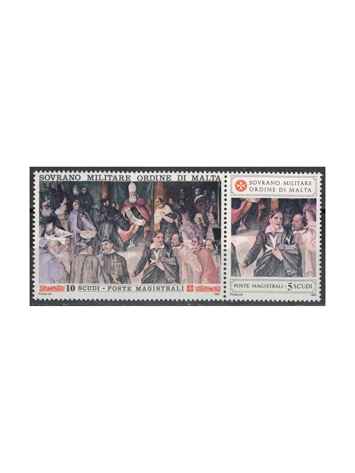 SMOM 1990 Historical Artistic Vestiges, 3rd series 2v MNH**
